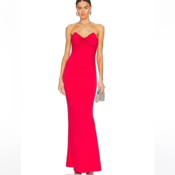 Katie May X Revolve Lolita Sequins Gown Maxi Dress in Cherry.Size S - Picture 1 of 15